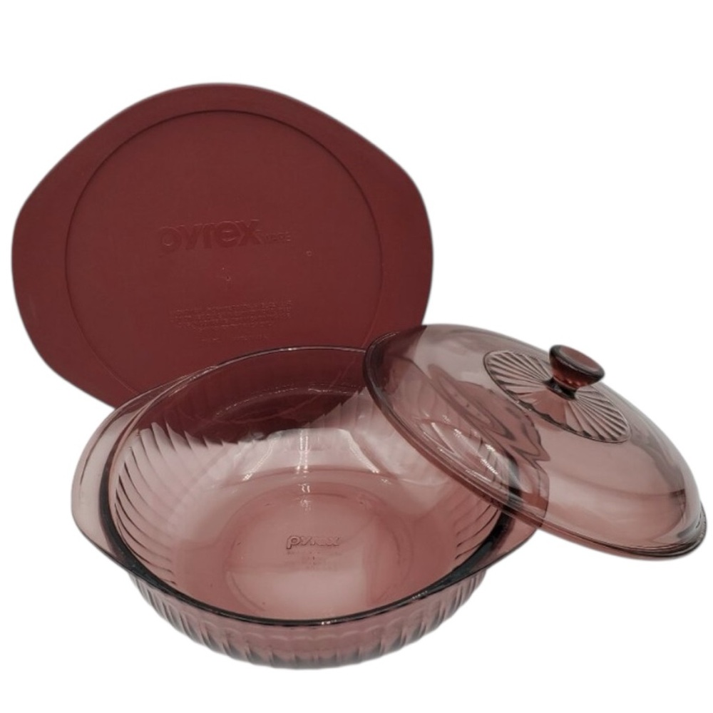 Pyrex Pink Glass Casserole Dish with Lid